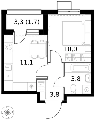 Квартира 1-комн. квартира, 30.4 м² ЖК «1-й Измайловский» Фото 1 Квартира 1-комн. квартира, 30.4 м² ЖК «1-й Измайловский» Фото 1