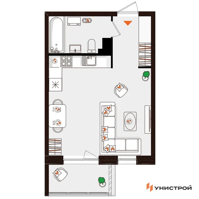 Планировка 1-комн. квартира, 31.56 м² ЖК «Лисино» Планировка 1-комн. квартира, 31.56 м² ЖК «Лисино»