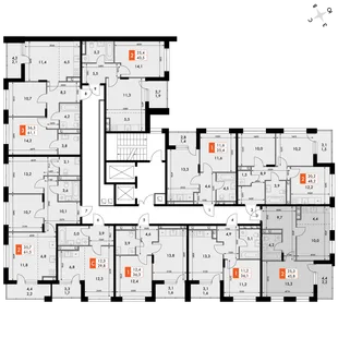 Квартира 2-комн. квартира, 45.8 м² ЖК «ФоРест» Фото 2 Квартира 2-комн. квартира, 45.8 м² ЖК «ФоРест» Фото 2