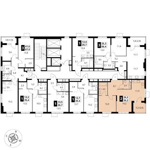 Квартира 2-комн. квартира, 56.2 м² ЖК «1-й Измайловский» Фото 2