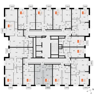 Квартира 1-комн. квартира, 40.9 м² ЖК «Флагман» Фото 2 Квартира 1-комн. квартира, 40.9 м² ЖК «Флагман» Фото 2