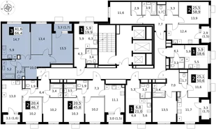 Квартира 3-комн. квартира, 66.4 м² ЖК «1-й Измайловский» Фото 2