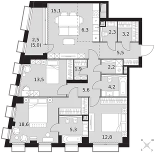 Квартира 4-комн. квартира, 99 м² ЖК «Sydney City» Фото 1 Квартира 4-комн. квартира, 99 м² ЖК «Sydney City» Фото 1