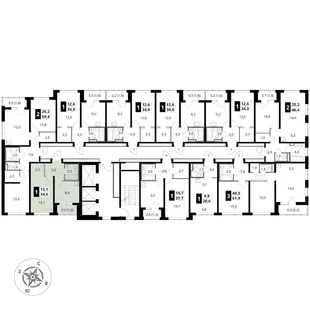 Квартира 1-комн. квартира, 34.6 м² ЖК «1-й Донской» Фото 2 Квартира 1-комн. квартира, 34.6 м² ЖК «1-й Донской» Фото 2