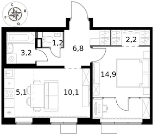 Квартира 2-комн. квартира, 43.5 м² ЖК «1-й Химкинский» Фото 1 Квартира 2-комн. квартира, 43.5 м² ЖК «1-й Химкинский» Фото 1