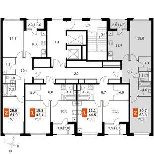 Квартира 2-комн. квартира, 61.1 м² ЖК «Sky Garden» Фото 2 Квартира 2-комн. квартира, 61.1 м² ЖК «Sky Garden» Фото 2