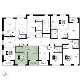Квартира 1-комн. квартира, 33.7 м² ЖК «1-й Южный» Фото 2 Квартира 1-комн. квартира, 33.7 м² ЖК «1-й Южный» Фото 2