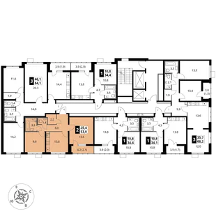 Квартира 2-комн. квартира, 52.8 м² ЖК «1-й Южный» Фото 2 Квартира 2-комн. квартира, 52.8 м² ЖК «1-й Южный» Фото 2