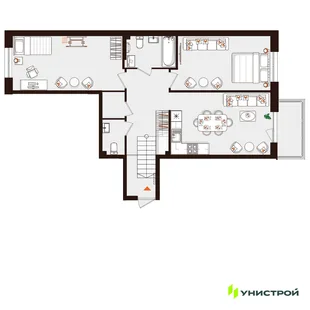 Планировка 2-комн. квартира, 76.4 м² ЖК «Лисино»
