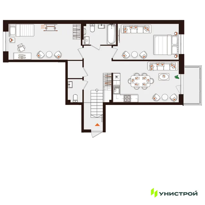 Планировка 2-комн. квартира, 76.4 м² ЖК «Лисино» Планировка 2-комн. квартира, 76.4 м² ЖК «Лисино»