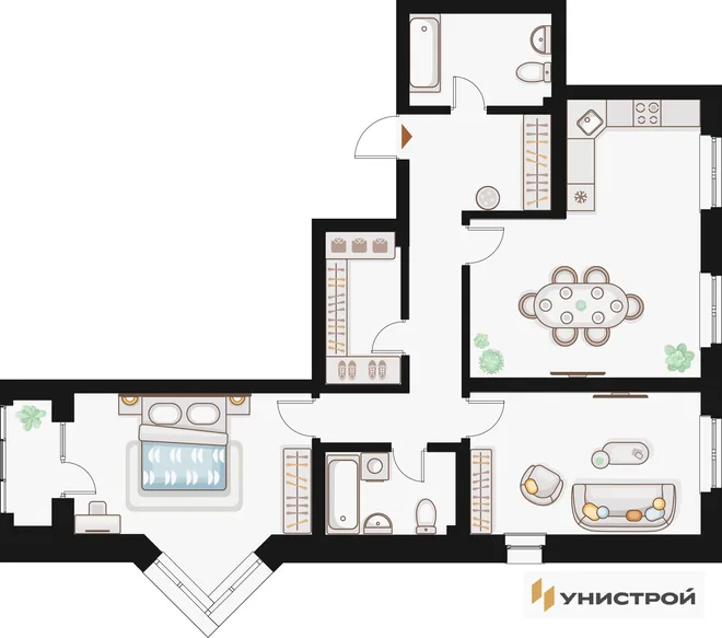 Планировка 2-комн. квартира, 92.9 м² ЖК «Жилой кластер Q на Кулагина» Планировка 2-комн. квартира, 92.9 м² ЖК «Жилой кластер Q на Кулагина»