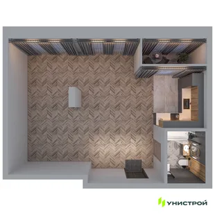 Планировка 1-комн. квартира, 59.27 м² ЖК «Statum»