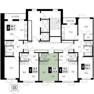 Квартира Студия, 23 м² ЖК «1-й Шереметьевский» Фото 2 Квартира Студия, 23 м² ЖК «1-й Шереметьевский» Фото 2