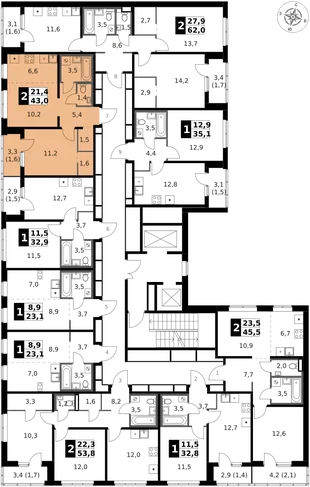 Квартира 2-комн. квартира, 44.1 м² ЖК «1-й Ясеневский» Фото 2