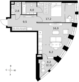 Квартира 1-комн. квартира, 57.5 м² ЖК «Sydney City» Фото 1 Квартира 1-комн. квартира, 57.5 м² ЖК «Sydney City» Фото 1
