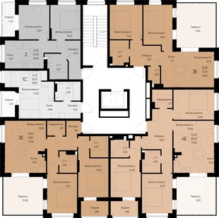 Квартира 1-комн. квартира, 44.2 м² ЖК «Васильевский остров» Фото 1 Квартира 1-комн. квартира, 44.2 м² ЖК «Васильевский остров» Фото 1