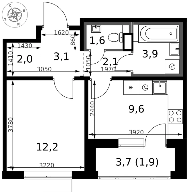 Планировка 1-комн. квартира, 36.4 м² ЖК «1-й Химкинский» Планировка 1-комн. квартира, 36.4 м² ЖК «1-й Химкинский»
