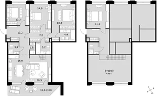 Квартира 4-комн. квартира, 150.1 м² ЖК «Sydney Prime» Фото 1 Квартира 4-комн. квартира, 150.1 м² ЖК «Sydney Prime» Фото 1