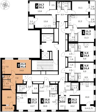 Квартира 2-комн. квартира, 45.4 м² ЖК «1-й Ясеневский» Фото 2 Квартира 2-комн. квартира, 45.4 м² ЖК «1-й Ясеневский» Фото 2