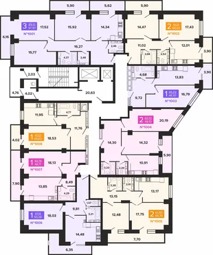Квартира 2-комн. квартира, 68.1 м² ЖК «Художники» Фото 2 Квартира 2-комн. квартира, 68.1 м² ЖК «Художники» Фото 2