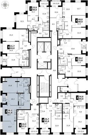 Квартира 3-комн. квартира, 83.8 м² ЖК «1-й Саларьевский» Фото 2 Квартира 3-комн. квартира, 83.8 м² ЖК «1-й Саларьевский» Фото 2
