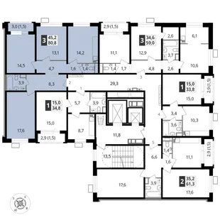 Квартира 3-комн. квартира, 80.8 м² ЖК «Южная Битца» Фото 1 Квартира 3-комн. квартира, 80.8 м² ЖК «Южная Битца» Фото 1