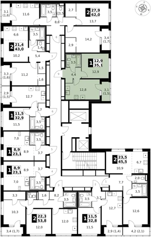 Квартира 1-комн. квартира, 35.7 м² ЖК «1-й Ясеневский» Фото 2 Квартира 1-комн. квартира, 35.7 м² ЖК «1-й Ясеневский» Фото 2