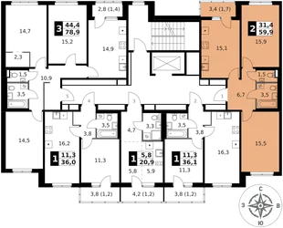 Квартира 2-комн. квартира, 59.9 м² ЖК «1-й Ясеневский» Фото 2 Квартира 2-комн. квартира, 59.9 м² ЖК «1-й Ясеневский» Фото 2