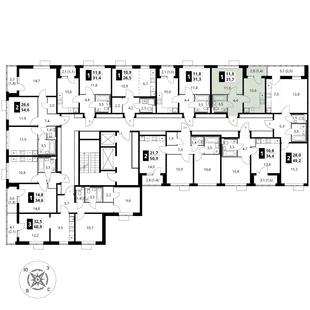 Квартира 1-комн. квартира, 31.7 м² ЖК «1-й Шереметьевский» Фото 2 Квартира 1-комн. квартира, 31.7 м² ЖК «1-й Шереметьевский» Фото 2