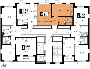 Квартира 2-комн. квартира, 43.1 м² ЖК «1-й Химкинский» Фото 2