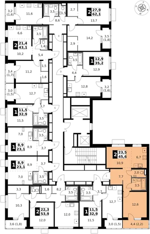 Квартира 2-комн. квартира, 46.5 м² ЖК «1-й Ясеневский» Фото 2