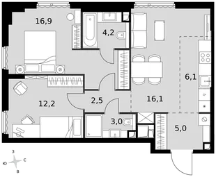 Квартира 3-комн. квартира, 66 м² ЖК «Sydney City» Фото 1 Квартира 3-комн. квартира, 66 м² ЖК «Sydney City» Фото 1