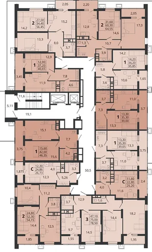 Квартира 1-комн. квартира, 50.1 м² ЖК «Родные просторы» Фото 1 Квартира 1-комн. квартира, 50.1 м² ЖК «Родные просторы» Фото 1