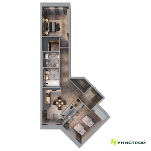 Планировка 2-комн. квартира, 89.4 м² ЖК «Statum»