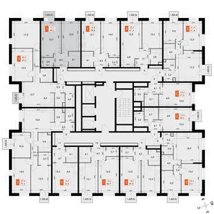 Квартира 1-комн. квартира, 40 м² ЖК «Флагман» Фото 2 Квартира 1-комн. квартира, 40 м² ЖК «Флагман» Фото 2