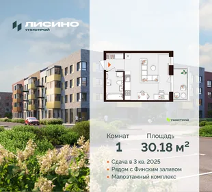 Квартира 1-комн. квартира, 30.18 м² ЖК «Лисино» Фото 30 Квартира 1-комн. квартира, 30.18 м² ЖК «Лисино» Фото 30