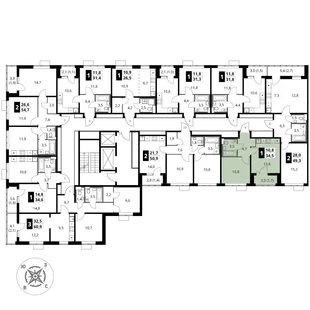 Квартира 1-комн. квартира, 34.5 м² ЖК «1-й Шереметьевский» Фото 2 Квартира 1-комн. квартира, 34.5 м² ЖК «1-й Шереметьевский» Фото 2