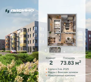 Квартира 2-комн. квартира, 73.83 м² ЖК «Лисино» Фото 30