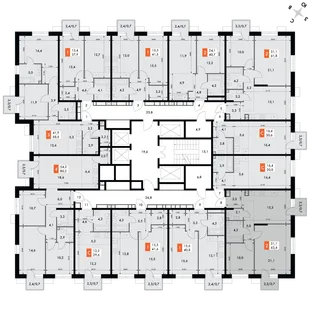Квартира 2-комн. квартира, 62.4 м² ЖК «Флагман» Фото 2 Квартира 2-комн. квартира, 62.4 м² ЖК «Флагман» Фото 2