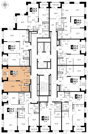 Квартира 2-комн. квартира, 49.1 м² ЖК «1-й Саларьевский» Фото 2 Квартира 2-комн. квартира, 49.1 м² ЖК «1-й Саларьевский» Фото 2