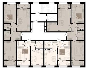 Квартира 2-комн. квартира, 72.2 м² ЖК «Хозяин морей» Фото 1 Квартира 2-комн. квартира, 72.2 м² ЖК «Хозяин морей» Фото 1