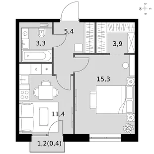 Квартира 1-комн. квартира, 39.7 м² ЖК «Фриссон» Фото 1 Квартира 1-комн. квартира, 39.7 м² ЖК «Фриссон» Фото 1