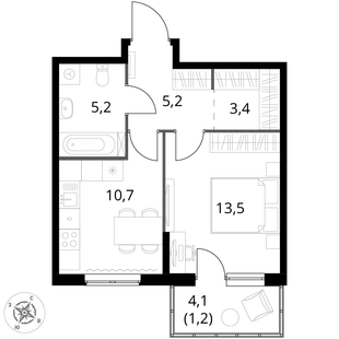 Квартира 1-комн. квартира, 39.2 м² ЖК «1-й Измайловский» Фото 1 Квартира 1-комн. квартира, 39.2 м² ЖК «1-й Измайловский» Фото 1