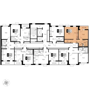 Квартира 2-комн. квартира, 48.7 м² ЖК «1-й Южный» Фото 2 Квартира 2-комн. квартира, 48.7 м² ЖК «1-й Южный» Фото 2