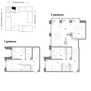 Планировка 5-комн. квартира, 152.2 м² ЖК «Страна.Озёрная»
