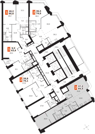 Квартира 2-комн. квартира, 69.5 м² ЖК «Архитектор» Фото 2 Квартира 2-комн. квартира, 69.5 м² ЖК «Архитектор» Фото 2
