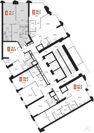Квартира 2-комн. квартира, 66.6 м² ЖК «Архитектор» Фото 2 Квартира 2-комн. квартира, 66.6 м² ЖК «Архитектор» Фото 2
