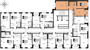 Квартира 2-комн. квартира, 59.9 м² ЖК «1-й Ясеневский» Фото 2