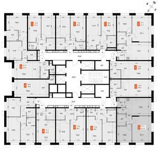 Квартира 2-комн. квартира, 61 м² ЖК «Флагман» Фото 2 Квартира 2-комн. квартира, 61 м² ЖК «Флагман» Фото 2