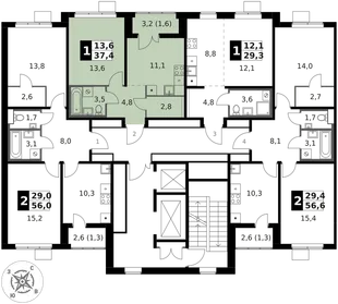 Квартира 1-комн. квартира, 37.4 м² ЖК «1-й Южный» Фото 2 Квартира 1-комн. квартира, 37.4 м² ЖК «1-й Южный» Фото 2